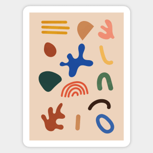 Colorful Abstract Organic Shapes Sticker